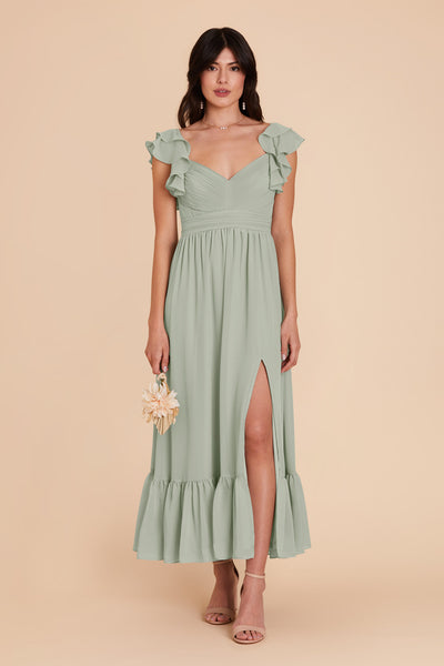 Sage Michelle chiffon Dress by Birdy Grey