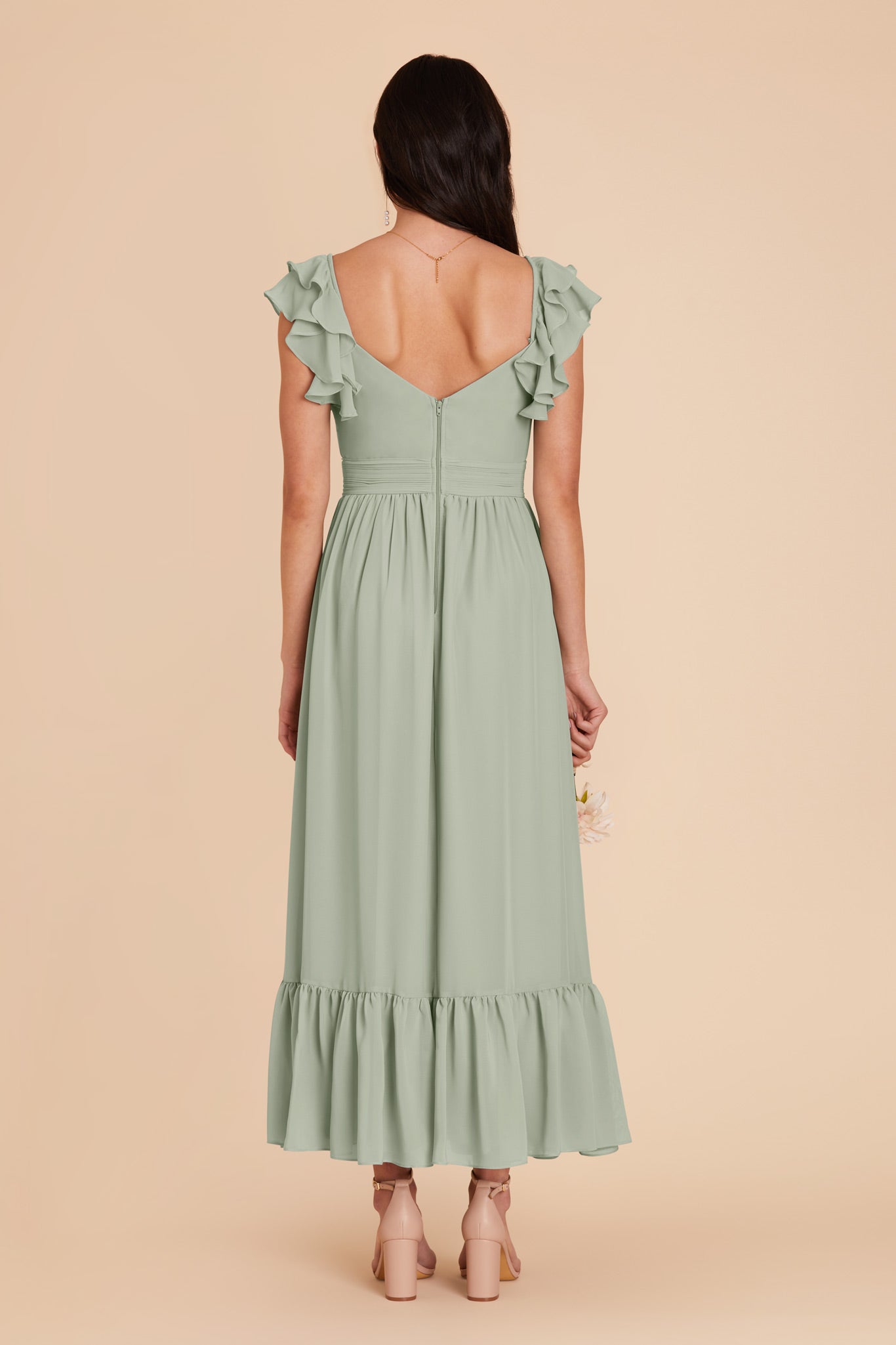 Sage Michelle chiffon Dress by Birdy Grey