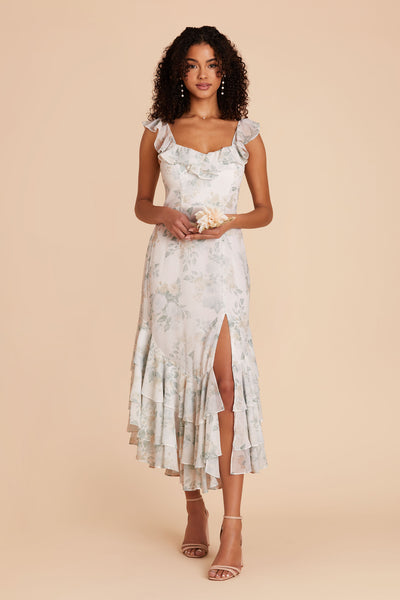 Sage Spring Garden Ginny Chiffon Dress by Birdy Grey 