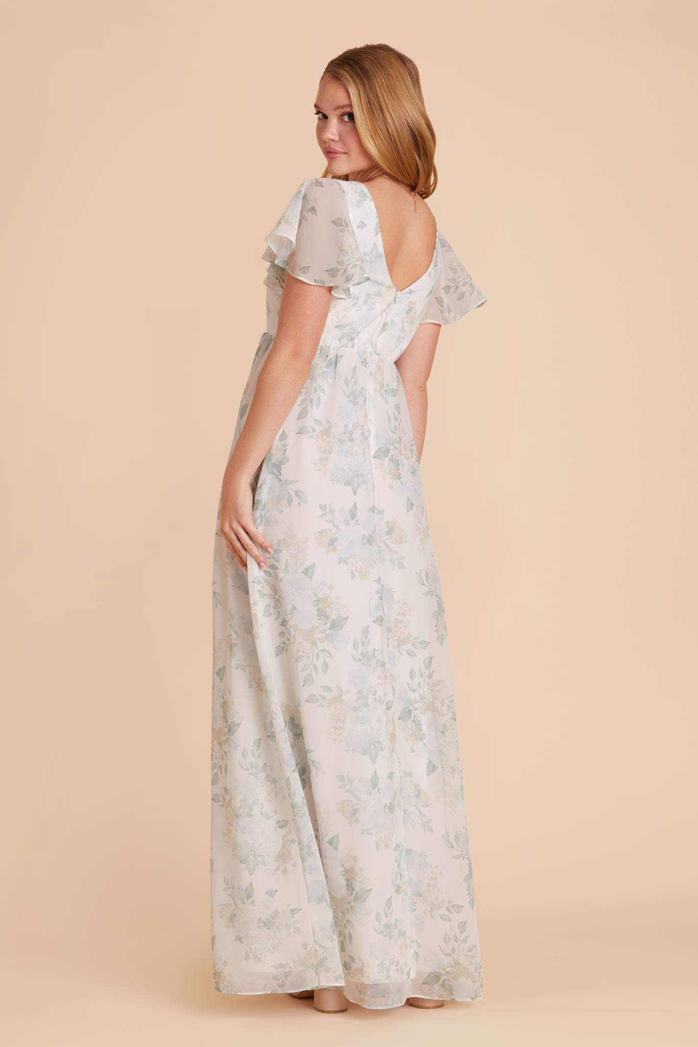 Sage Spring Garden Hannah Empire Dress  by Birdy Grey