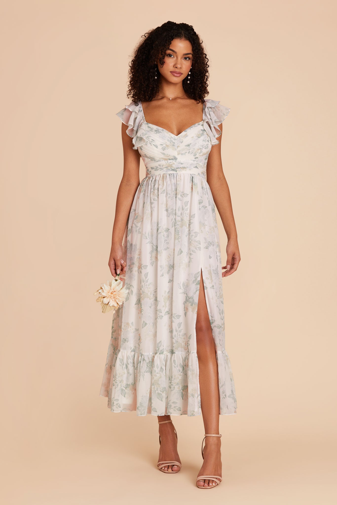 Sage Spring Garden Michelle Chiffon Dress by Birdy Grey