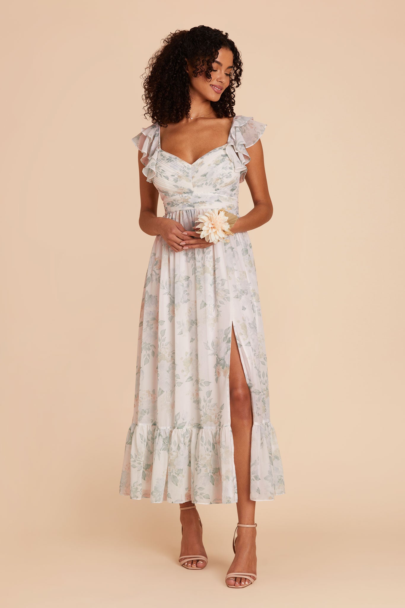 Sage Spring Garden Michelle Chiffon Dress by Birdy Grey