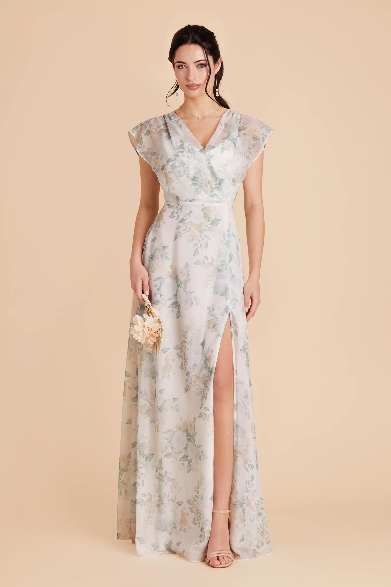 Sage Spring Garden Violet Chiffon Dress by Birdy Grey