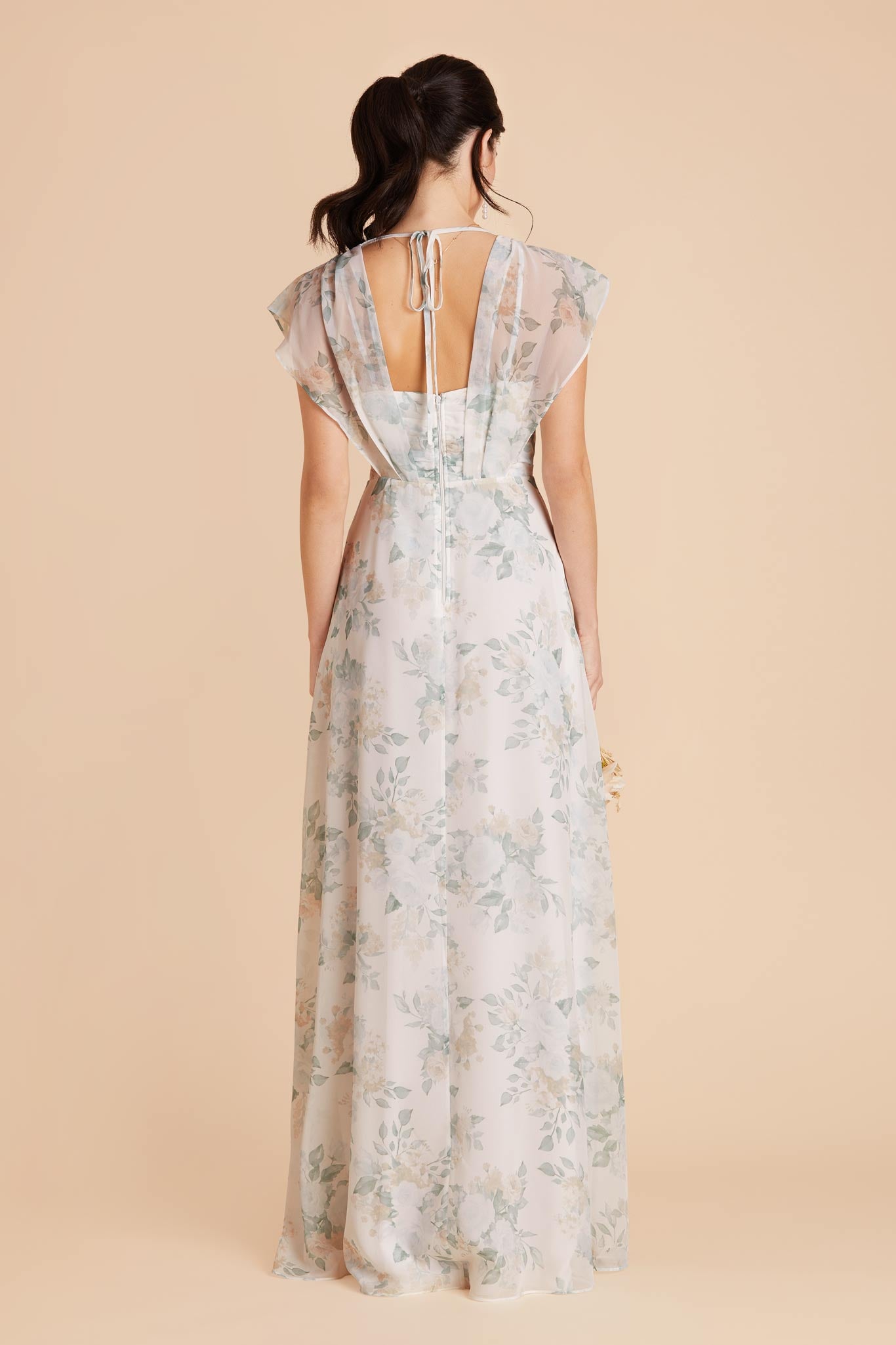 Sage Spring Garden Violet Chiffon Dress by Birdy Grey