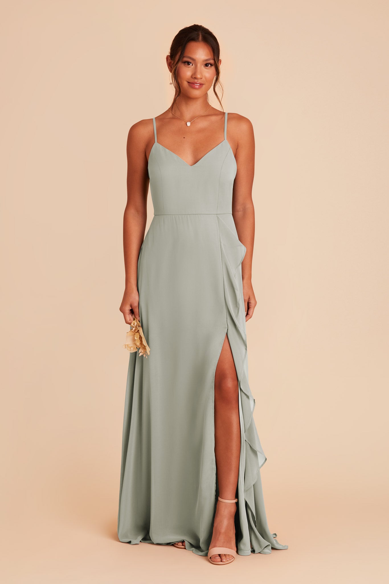 Sage Theresa Chiffon Dress by Birdy Grey