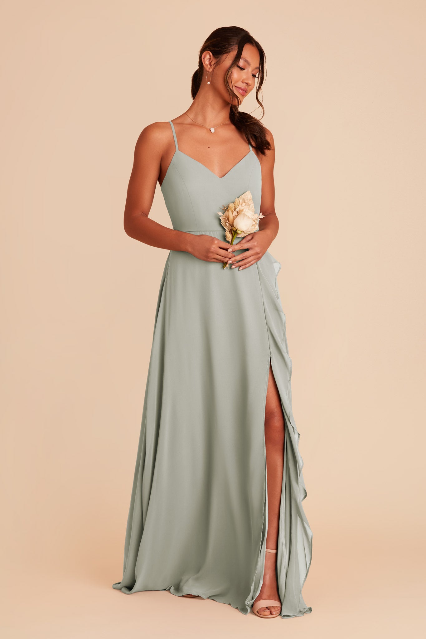 Sage Theresa Chiffon Dress by Birdy Grey