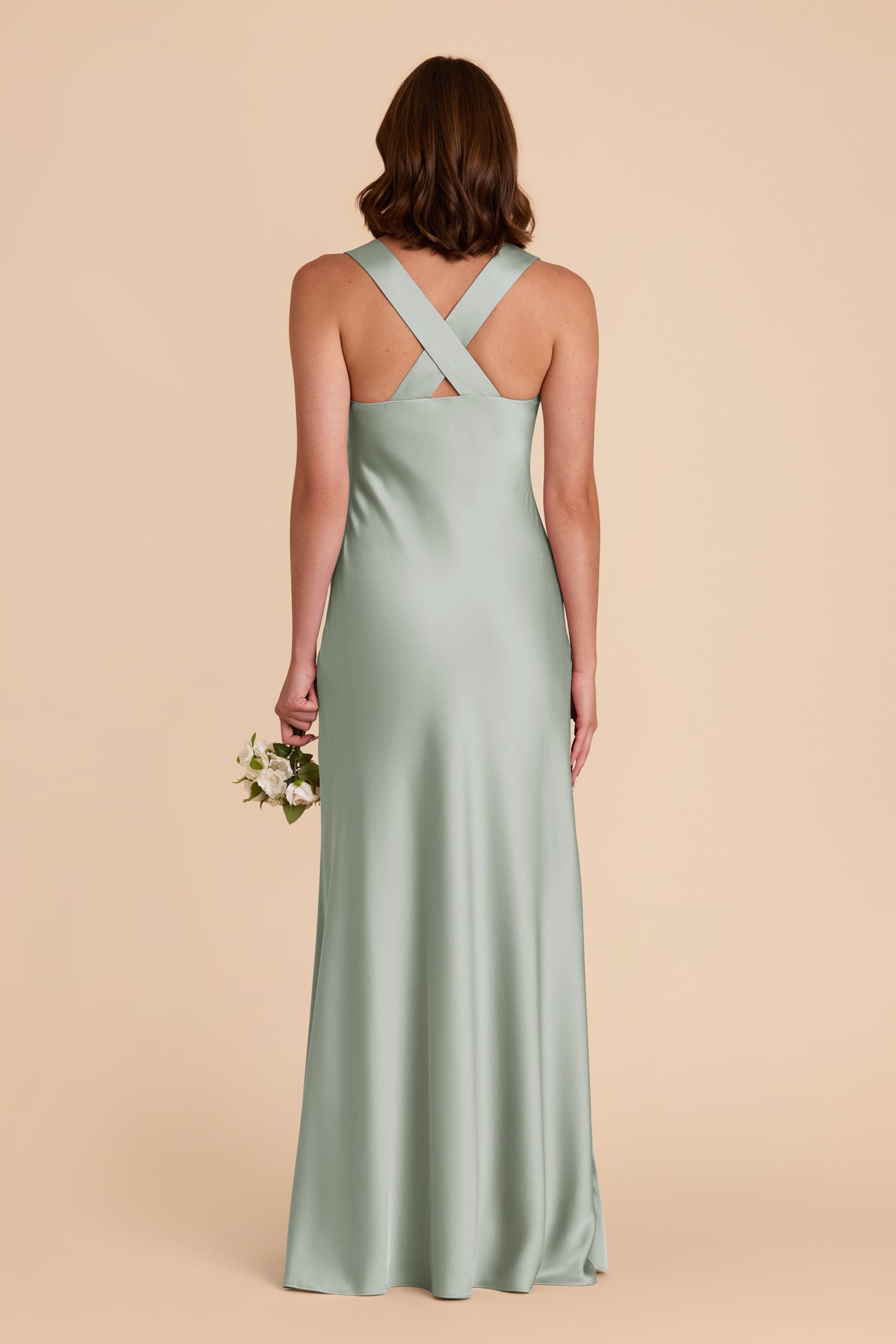 Sage Veronica Matte Satin Dress by Birdy Grey