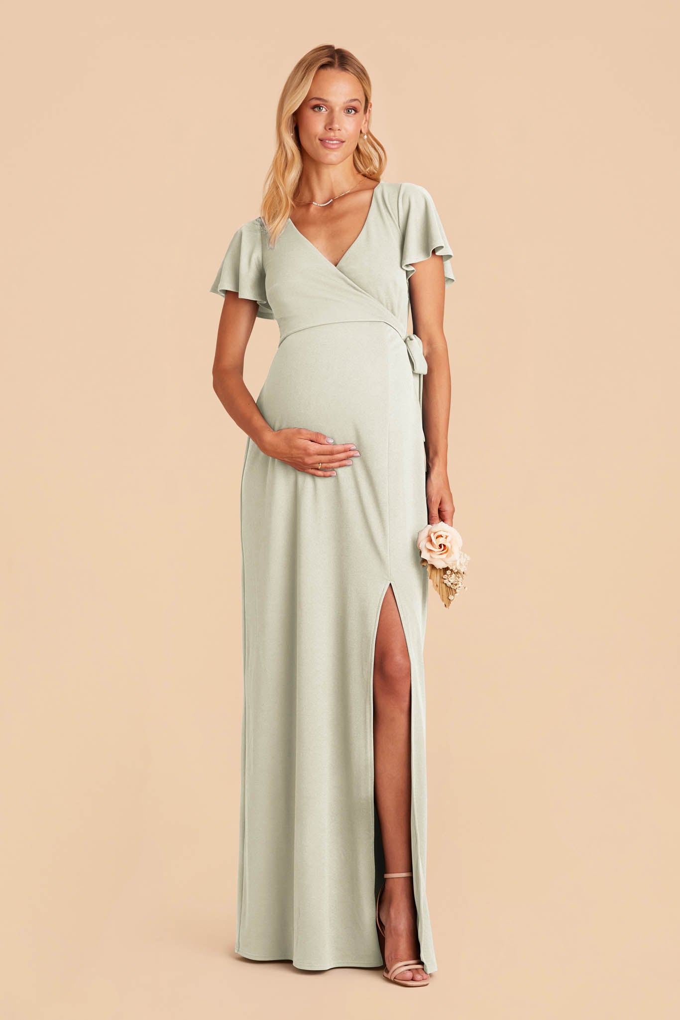 Sage Yolanda Crepe Dress by Birdy Grey