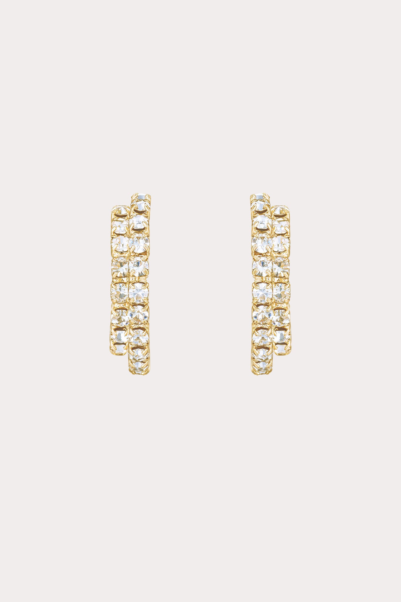 Clear Crystal Santorini Rhinestone Huggie Hoop Earrings by Birdy Grey