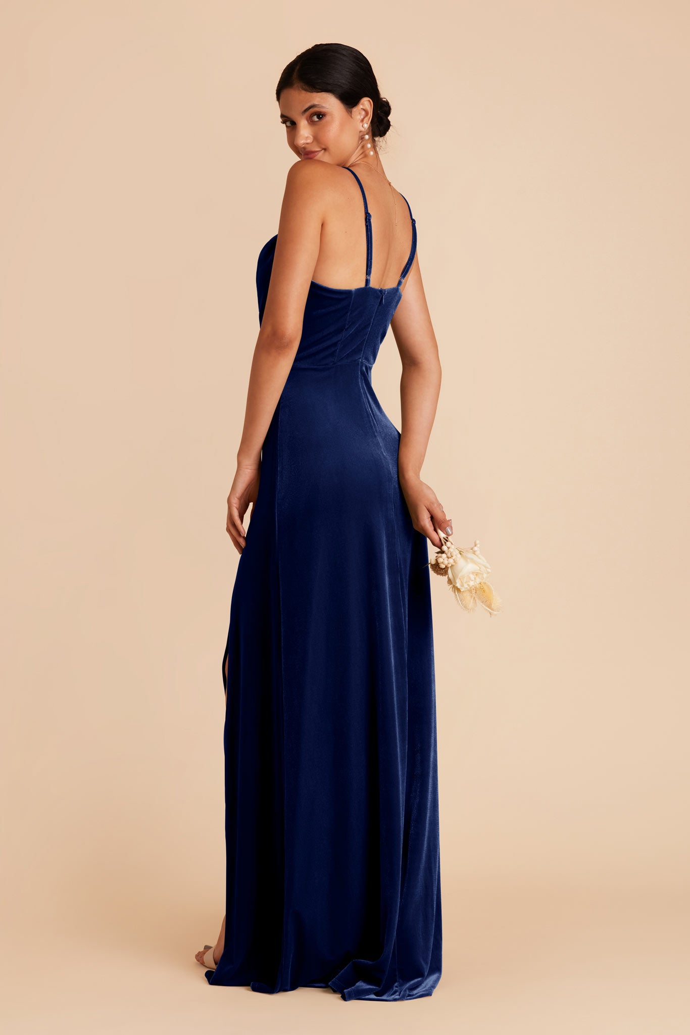 Sapphire Blue Ash Velvet Dress by Birdy Grey