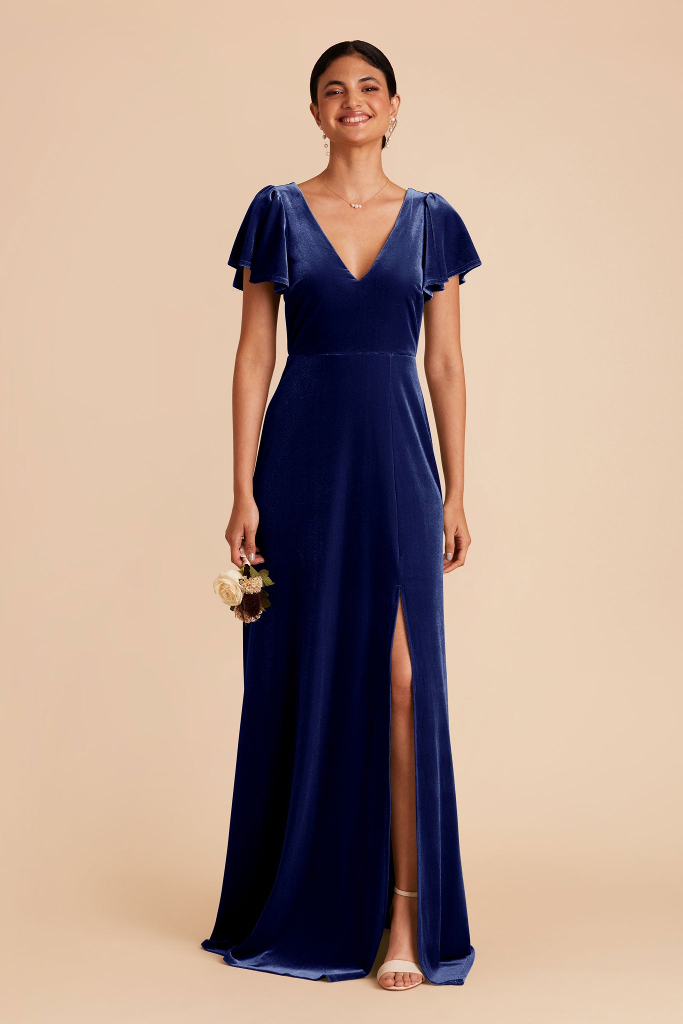 Sapphire Blue Hannah Velvet Dress by Birdy Grey