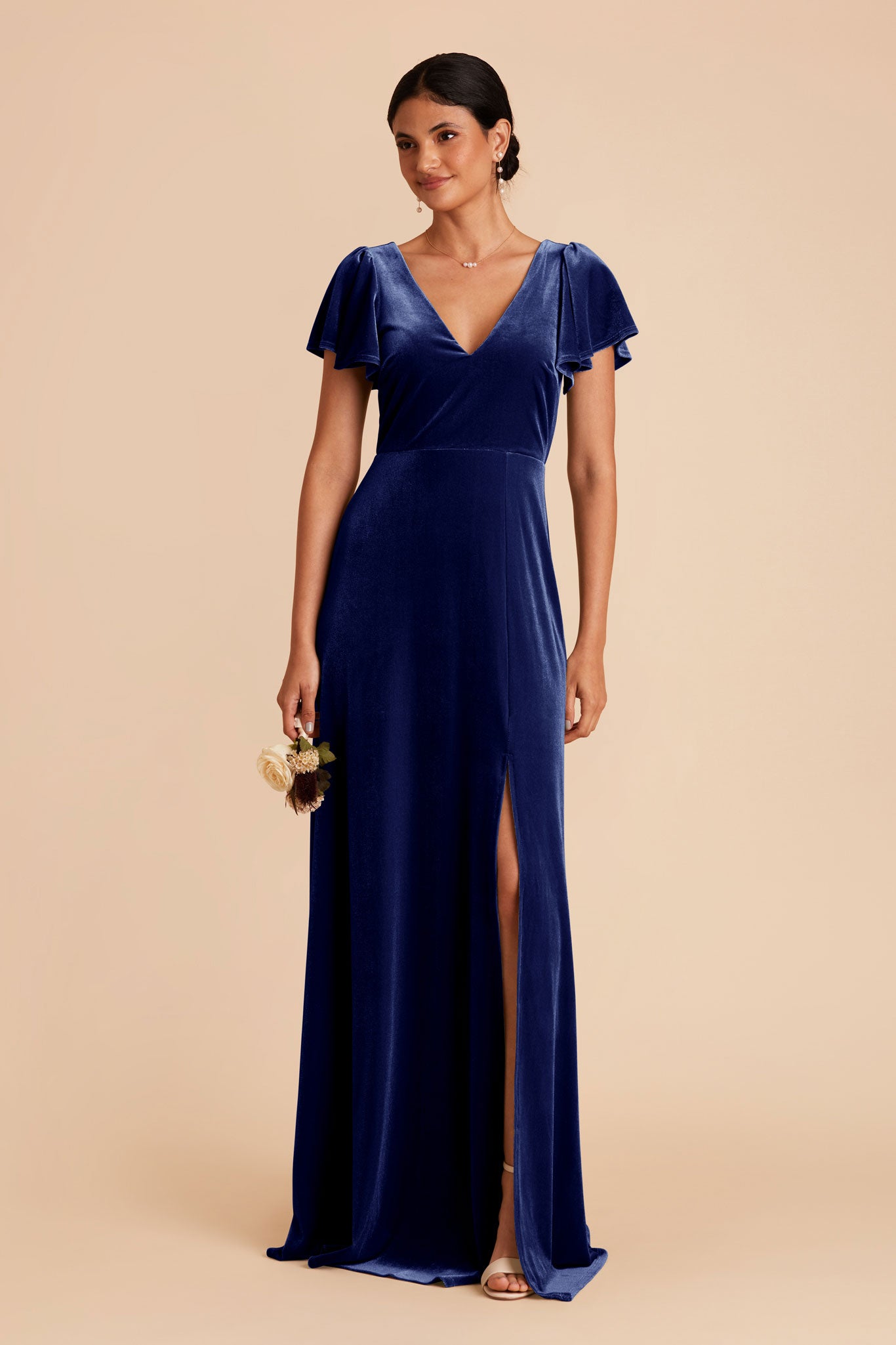 Sapphire Blue Hannah Velvet Dress by Birdy Grey