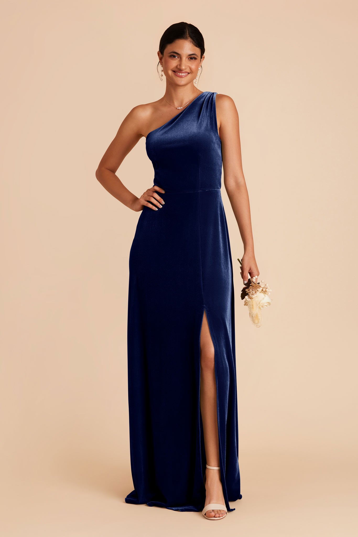 Sapphire Blue Kira Velvet Dress by Birdy Grey