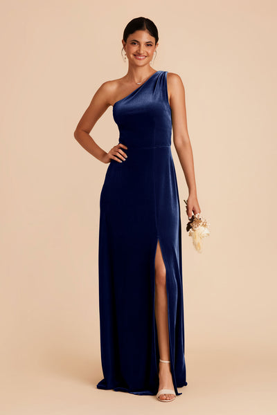 Sapphire Blue Kira Velvet Dress by Birdy Grey