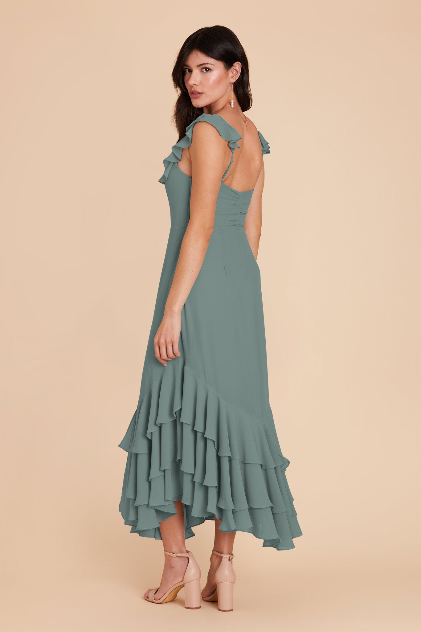 Sea Glass Ginny Chiffon Dress by Birdy Grey