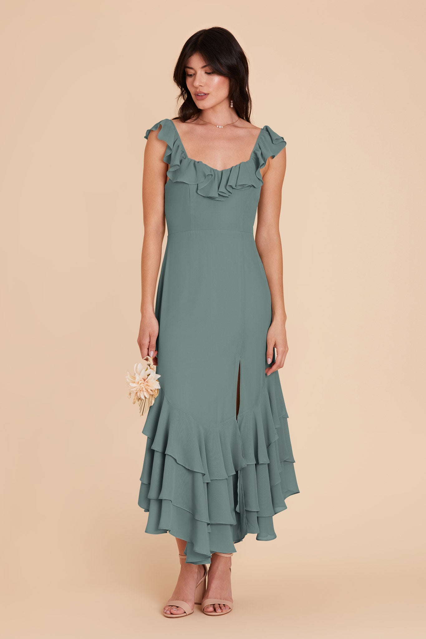 Sea Glass Ginny Chiffon Dress by Birdy Grey