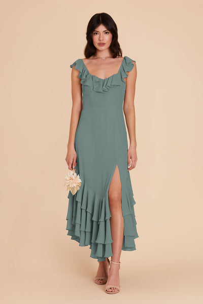 Sea Glass Ginny Chiffon Dress by Birdy Grey