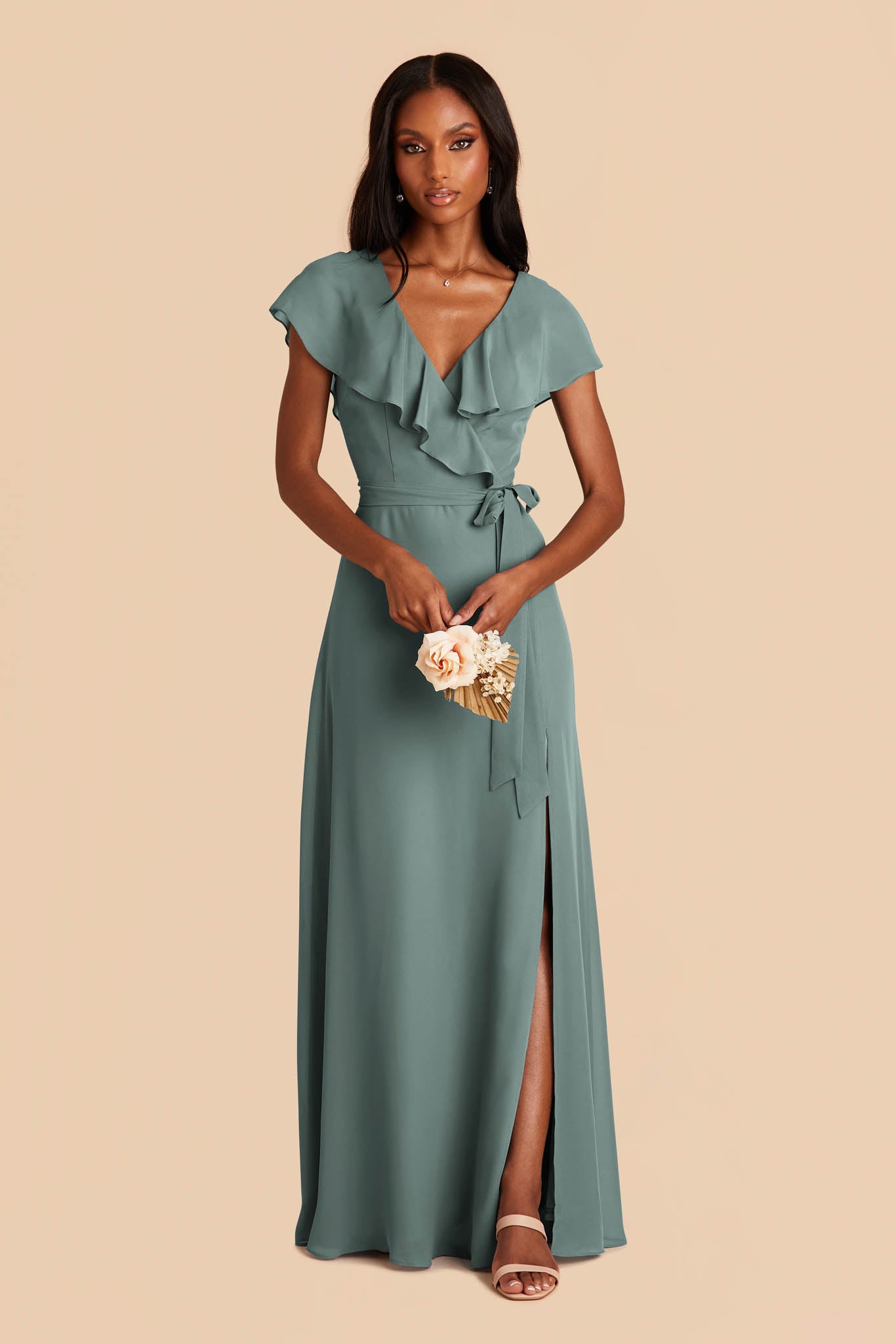 Sea Glass Jackson Chiffon Dress by Birdy Grey