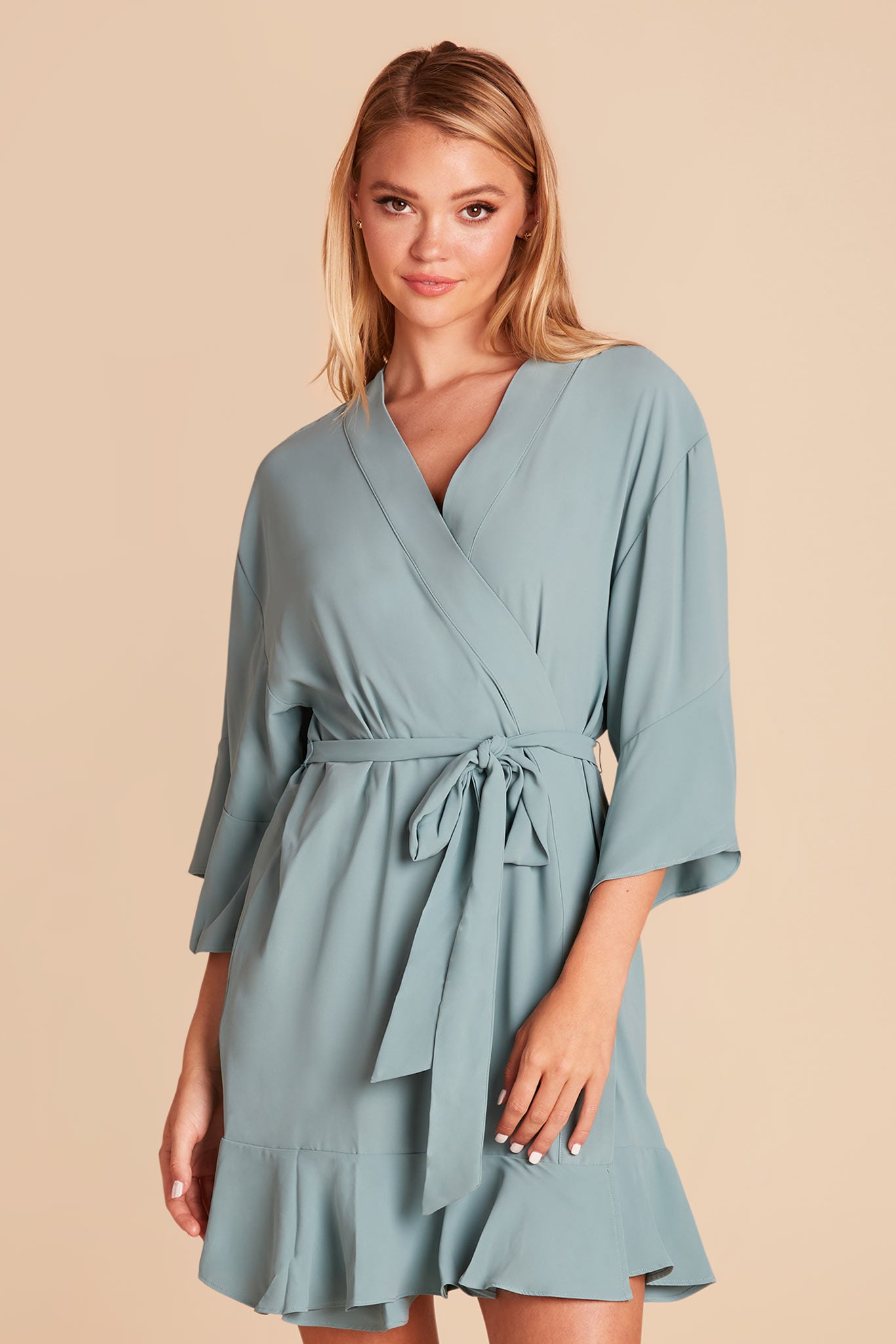 Kenny Ruffle Robe - Sea Glass