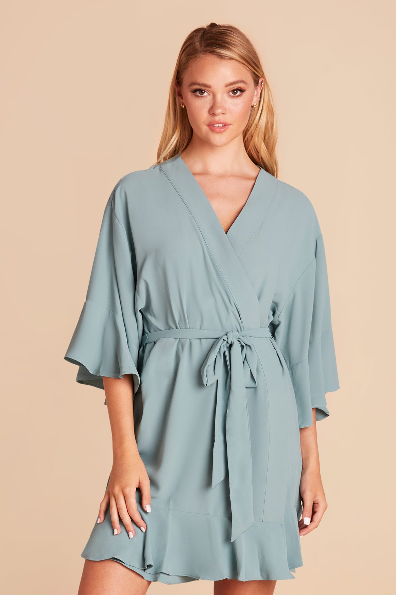 Kenny Ruffle Robe - Sea Glass