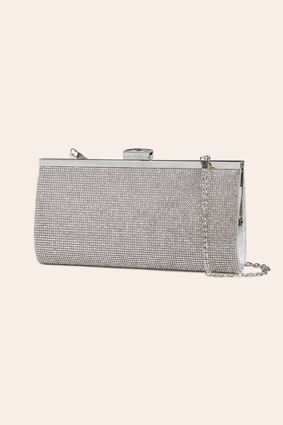 Silver Campbell Beaded Clutch by Birdy Grey