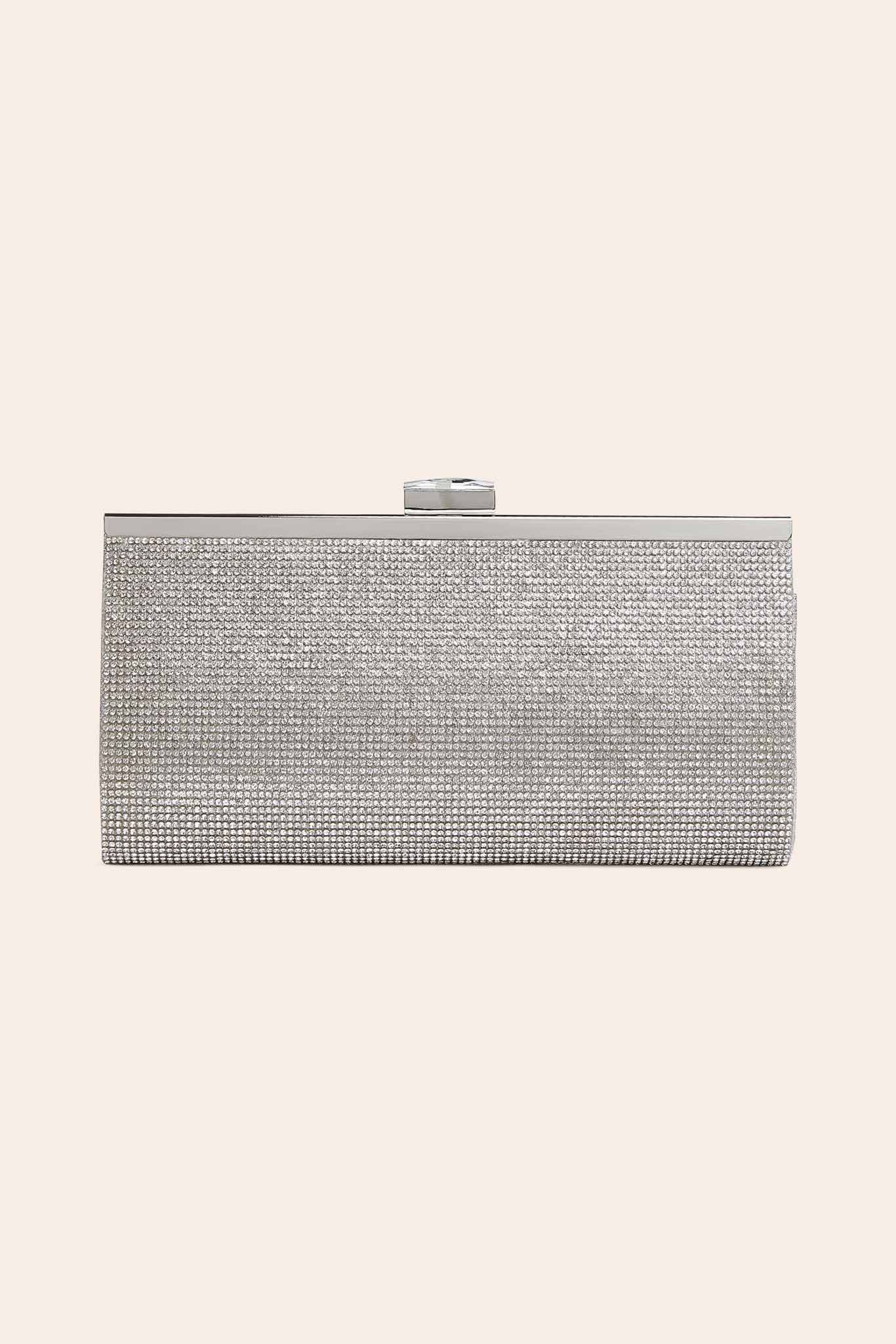 Silver Campbell Beaded Clutch by Birdy Grey