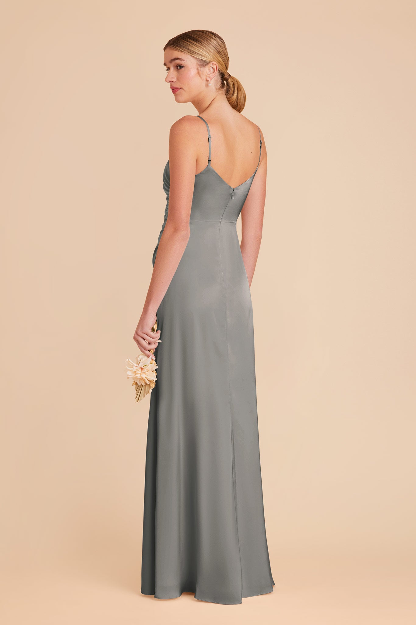 Silver Catherine Matte Satin Dress by Birdy Grey