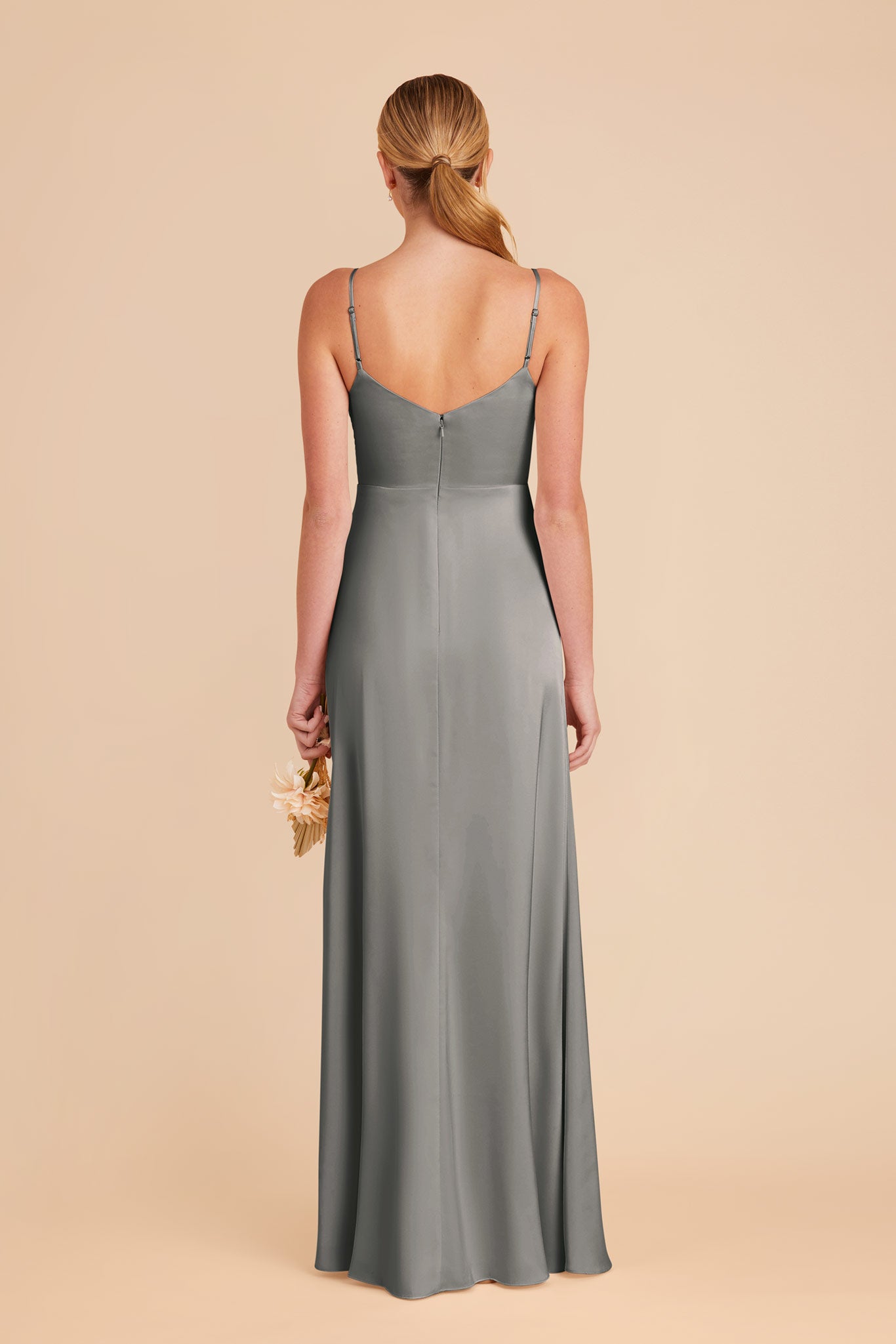 Silver Catherine Matte Satin Dress by Birdy Grey