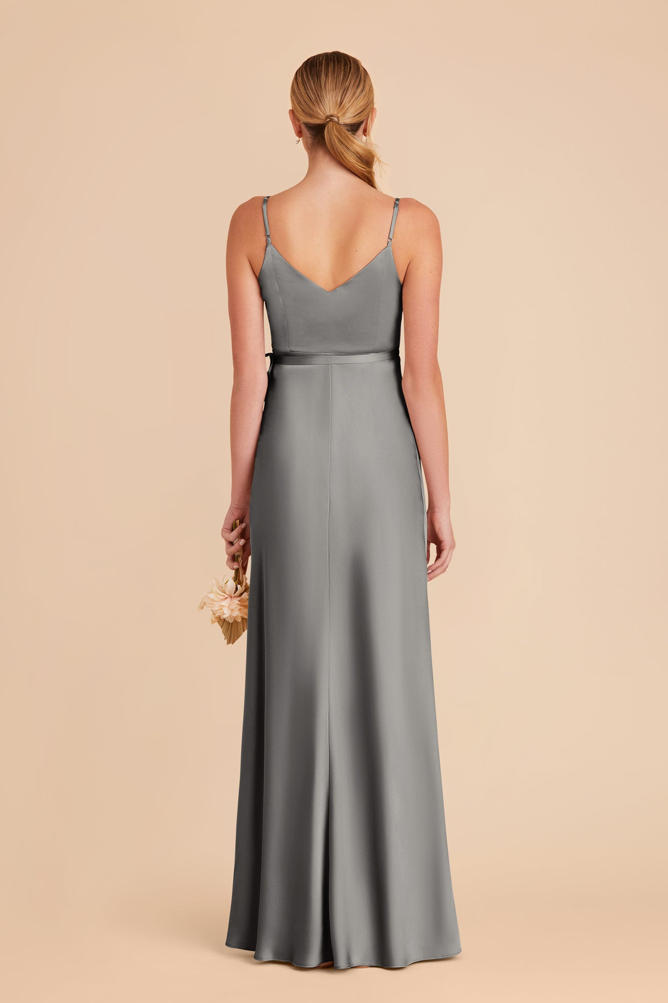 Silver Cindy Matte Satin Dress by Birdy Grey