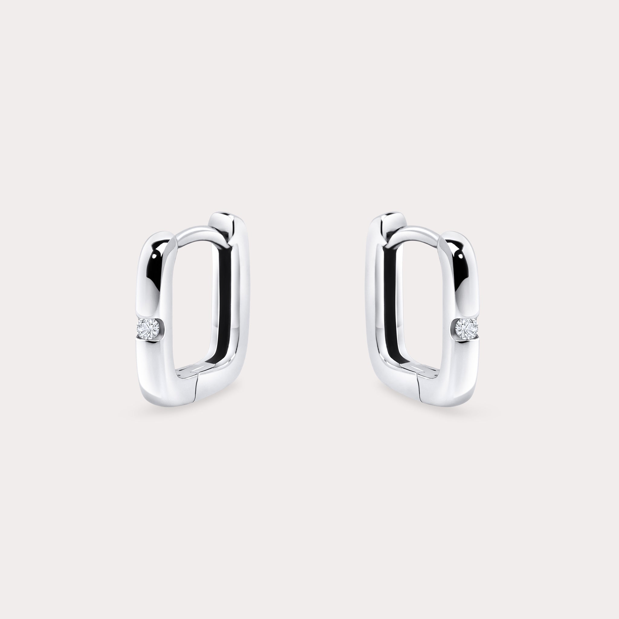 Mia Bijoux Focus Silver Huggie Earrings