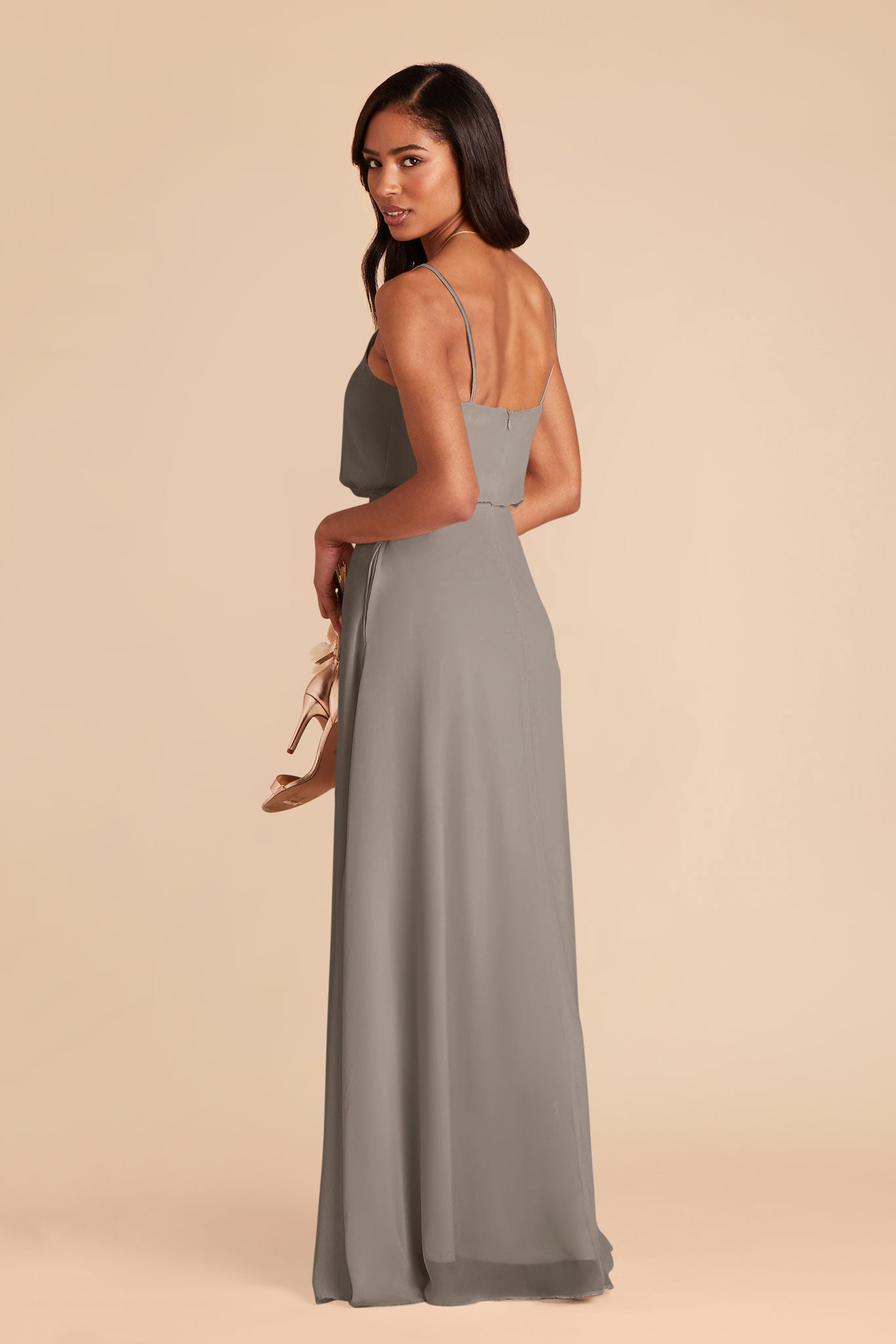 Silver Gwennie Chiffon Dress by Birdy Grey