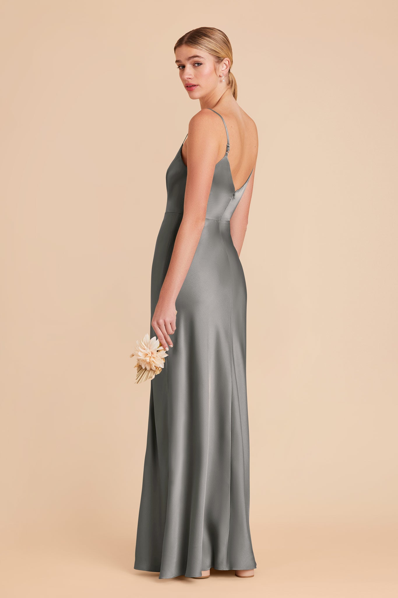 Silver Jay Matte Satin Dress by Birdy Grey