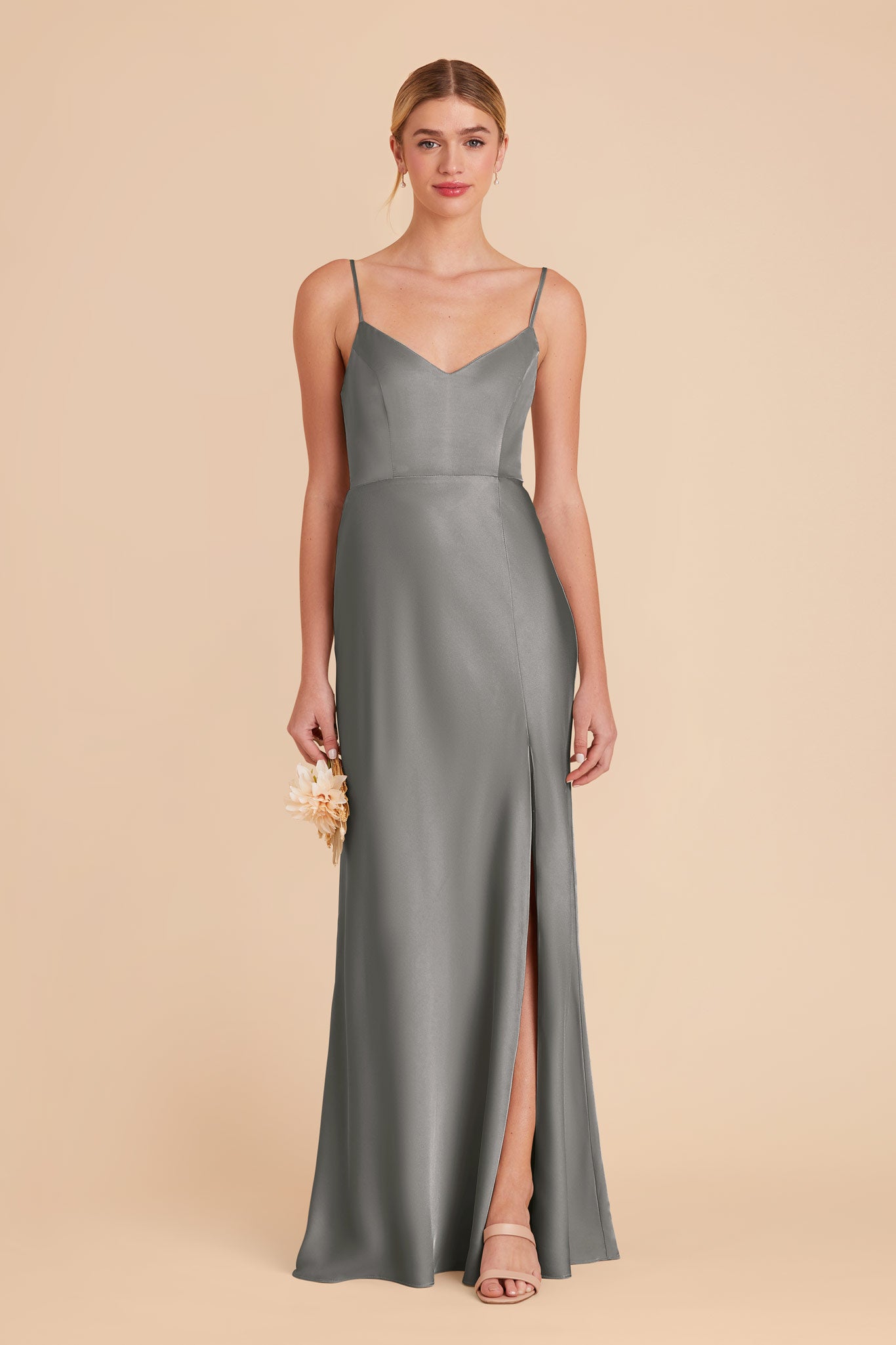 Silver Jay Matte Satin Dress by Birdy Grey