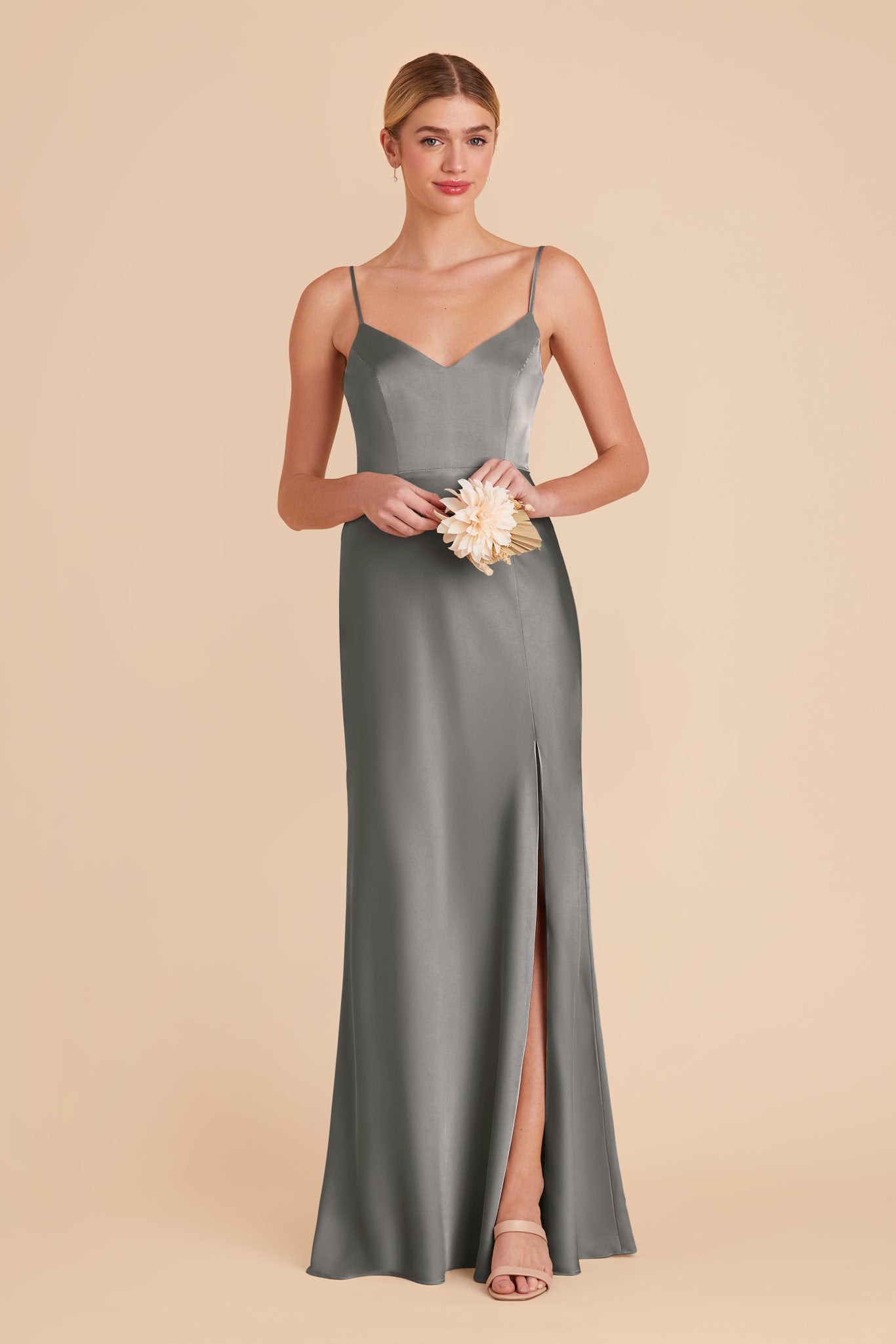 Silver Jay Matte Satin Dress by Birdy Grey