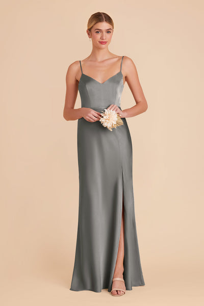 Silver Jay Matte Satin Dress by Birdy Grey