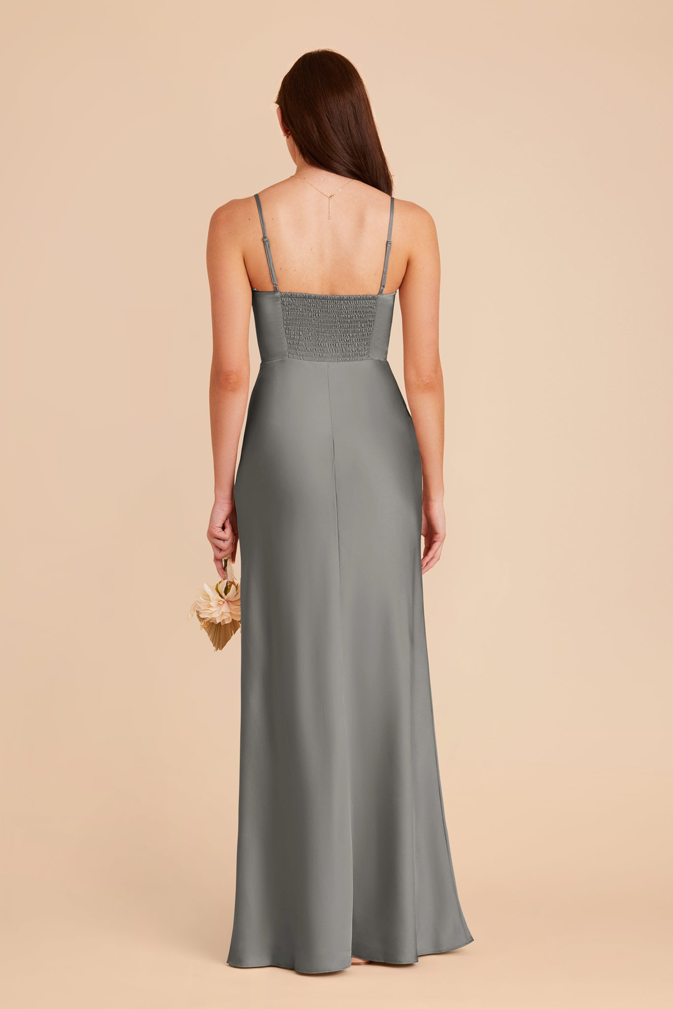 Silver Jessica Matte Satin Dress by Birdy Grey