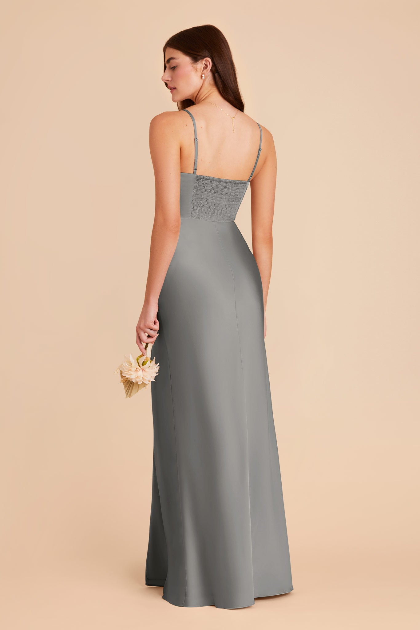 Silver Jessica Matte Satin Dress by Birdy Grey