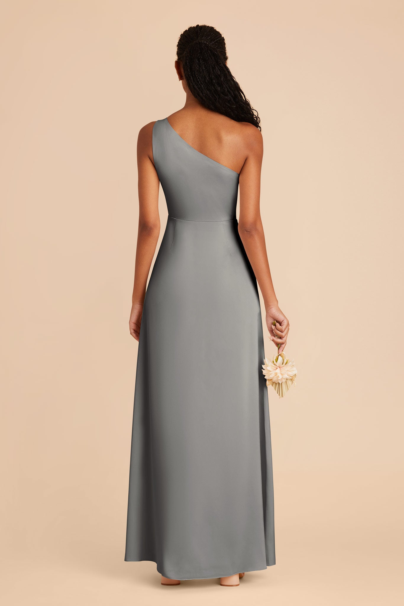 Silver Kira Matte Satin Dress by Birdy Grey