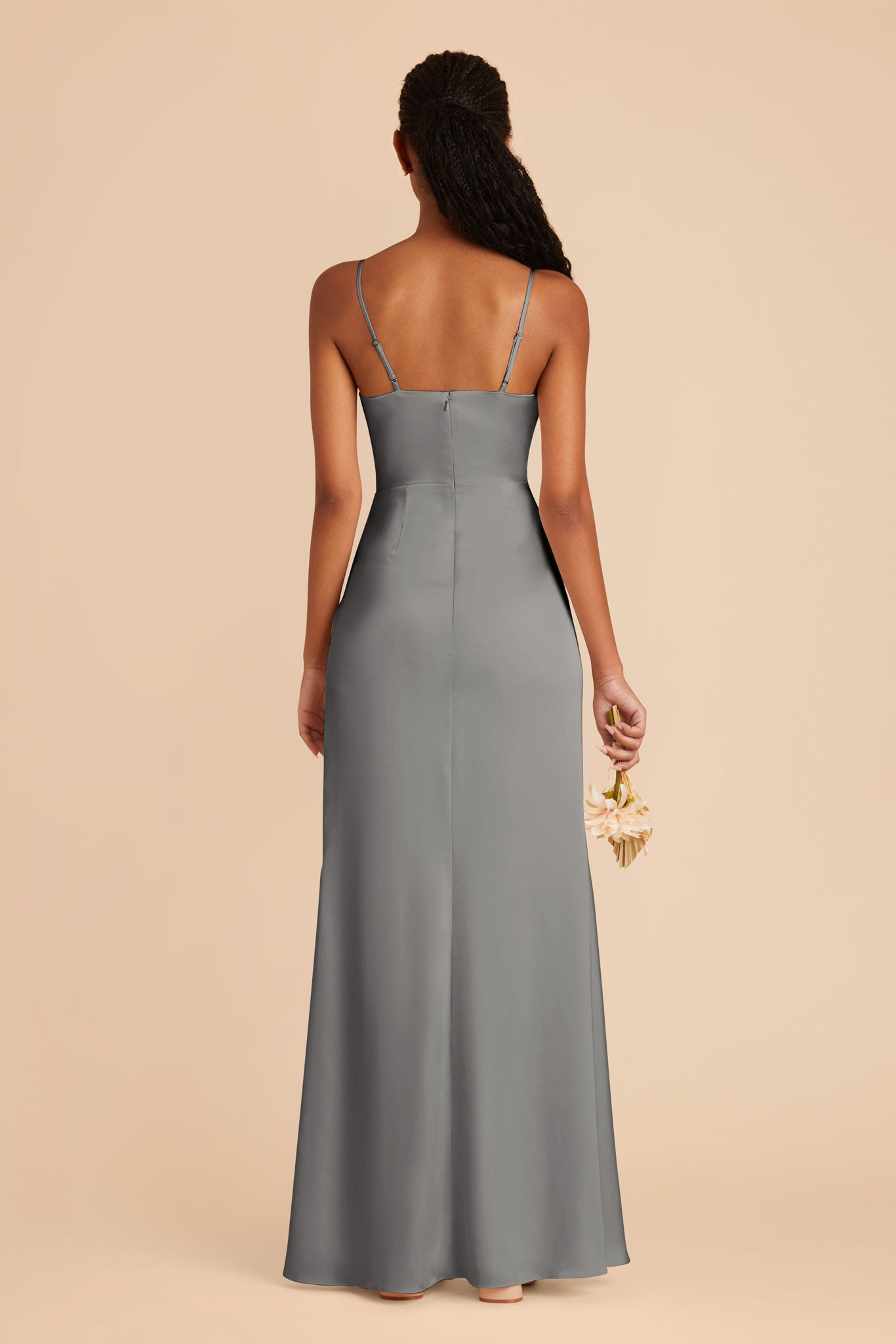 Silver Lydia Matte Satin Dress by Birdy Grey