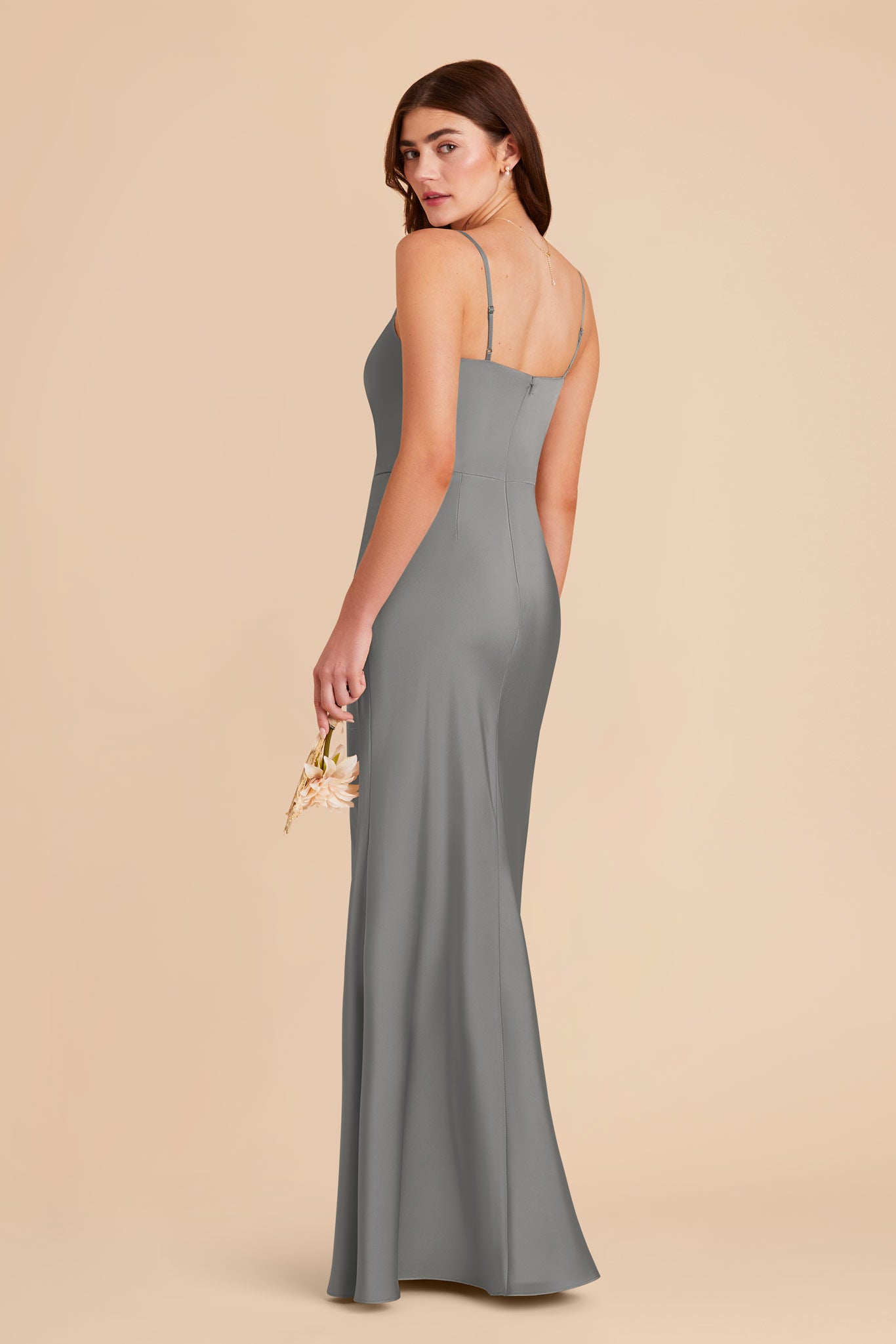 Silver Mai Matte Satin Dress by Birdy Grey