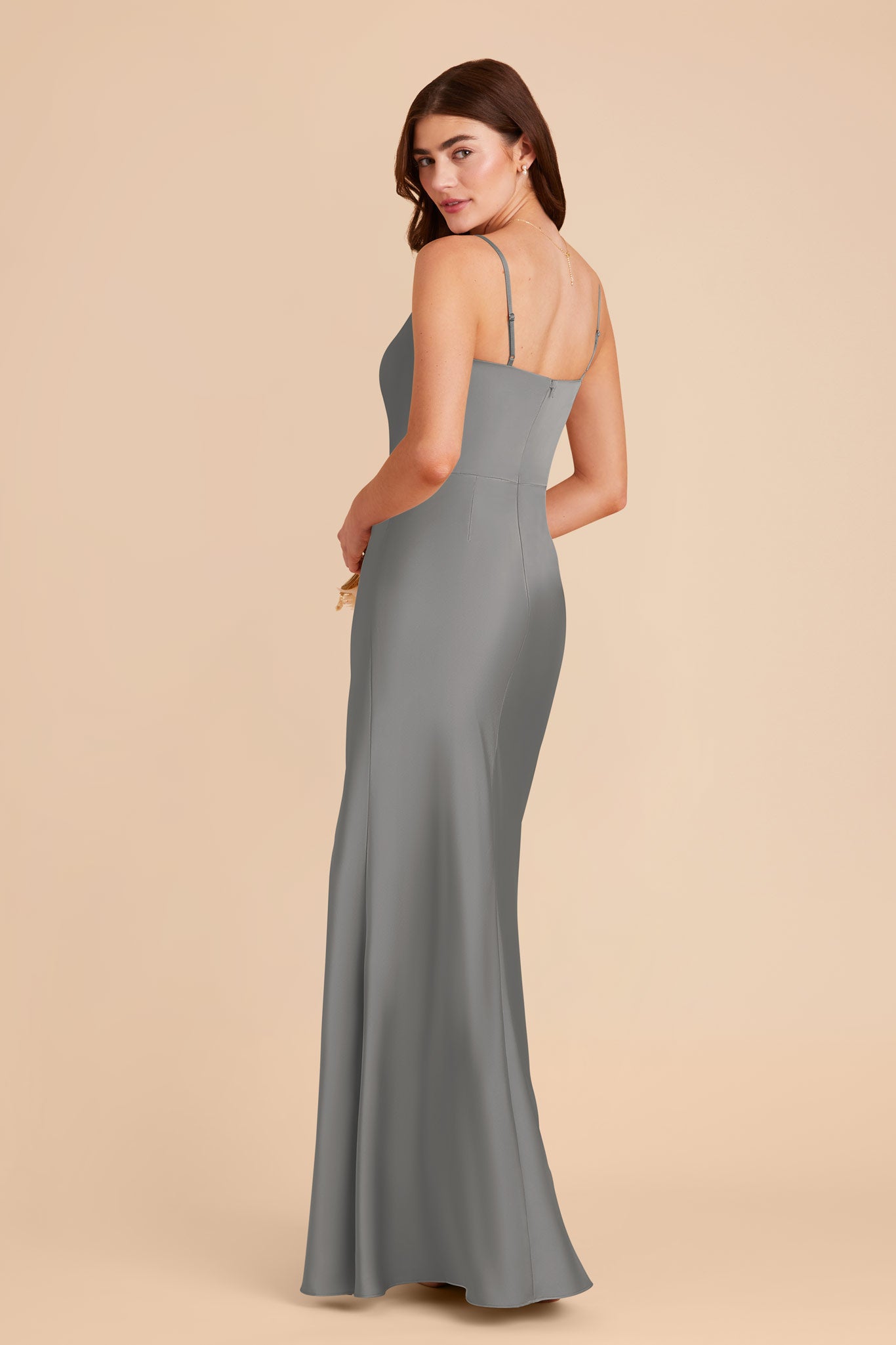 Silver Mai Matte Satin Dress by Birdy Grey