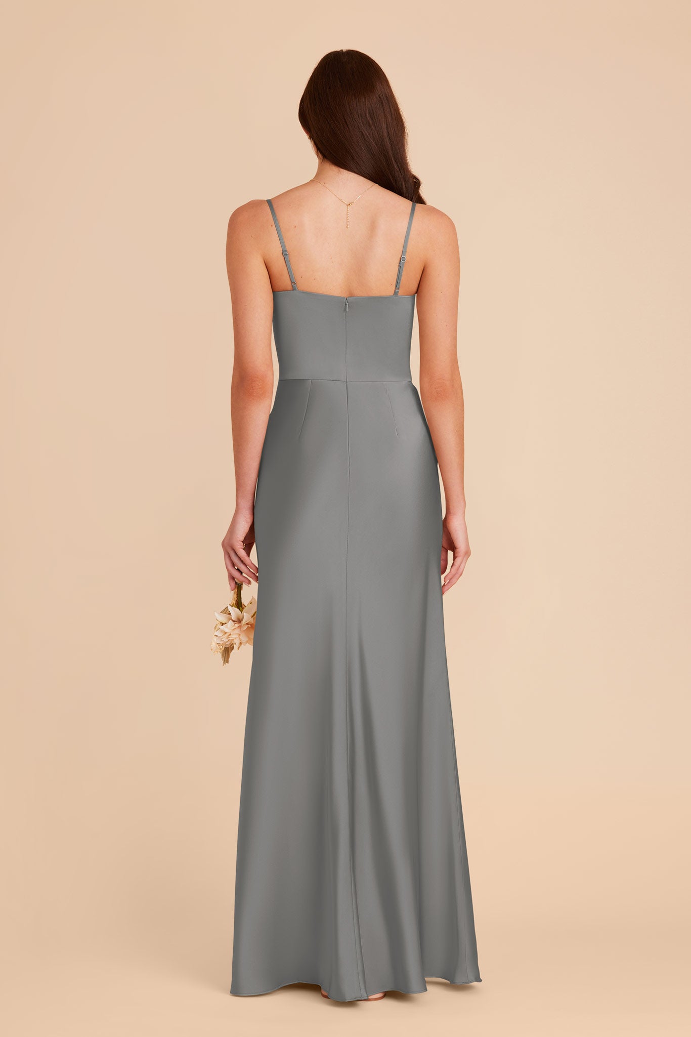 Silver Mai Matte Satin Dress by Birdy Grey