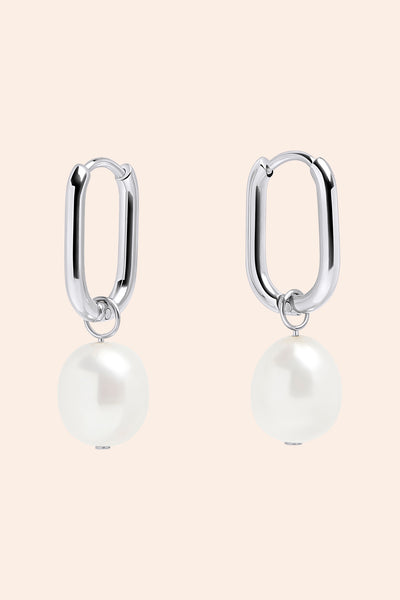 Mia Biijoux Opal Silver Pearl Huggie Earrings