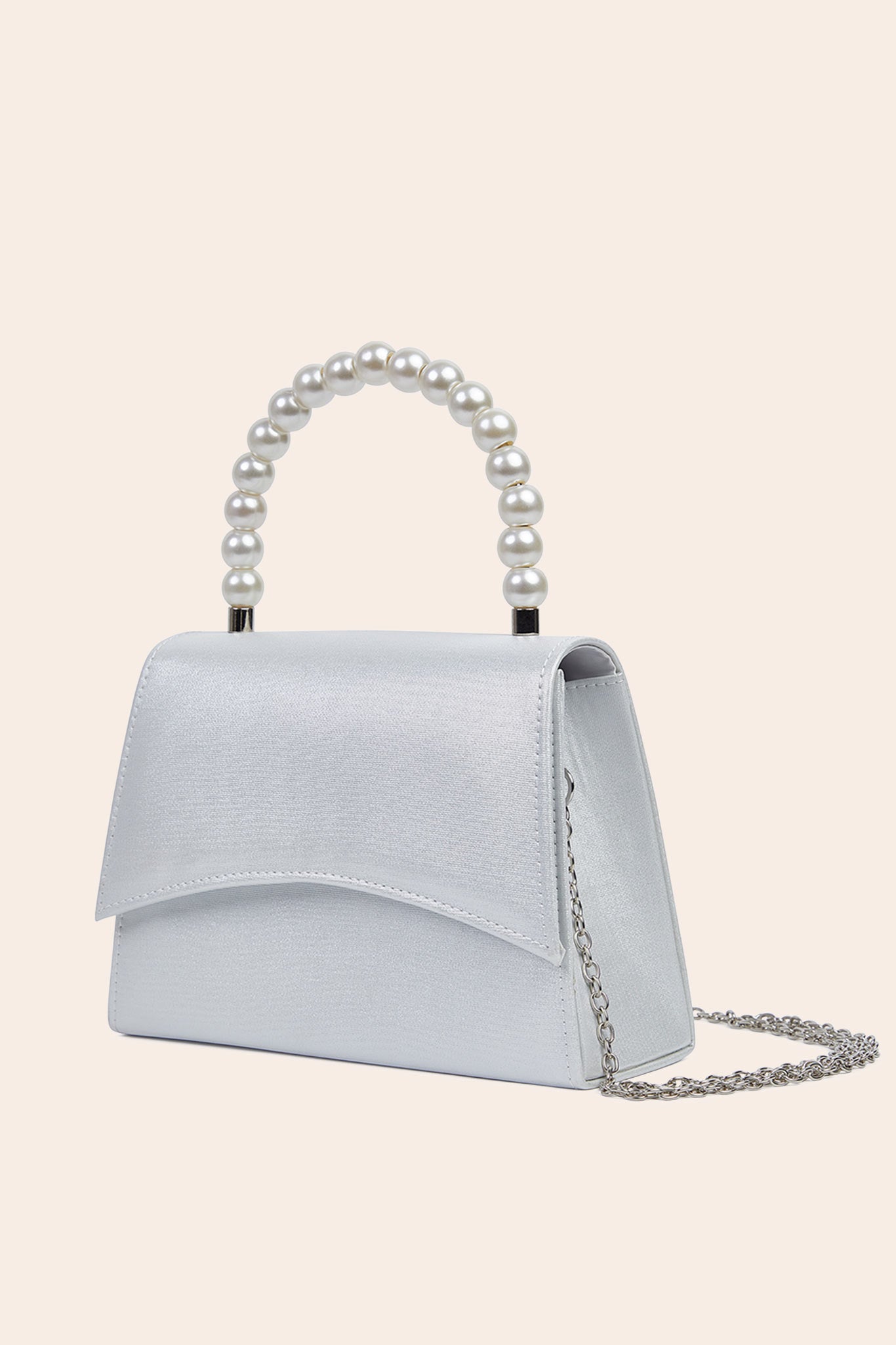 White Pearl Peyton Pearl Handbag by Birdy Grey