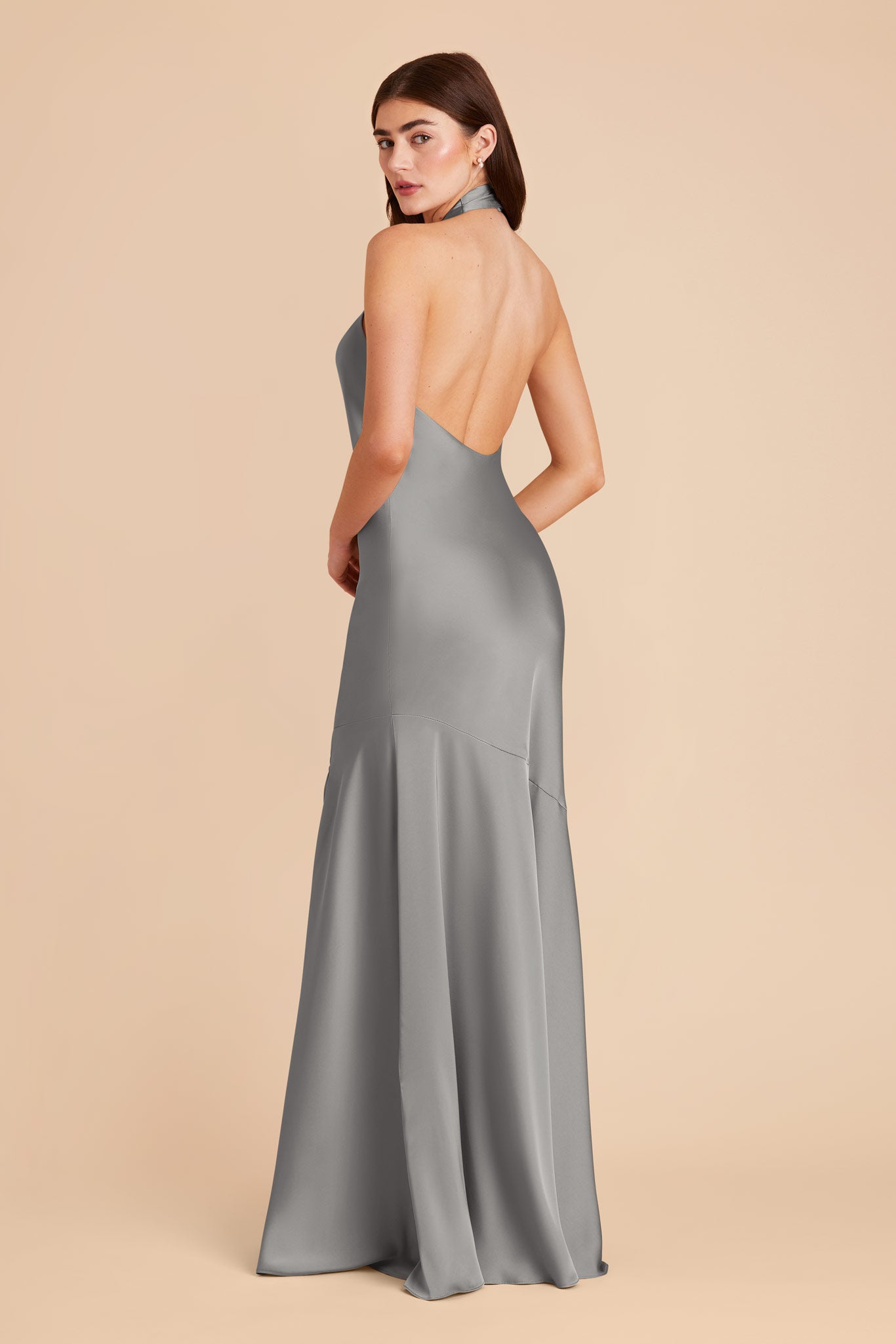 Silver Stephanie Matte Satin Dress by Birdy Grey