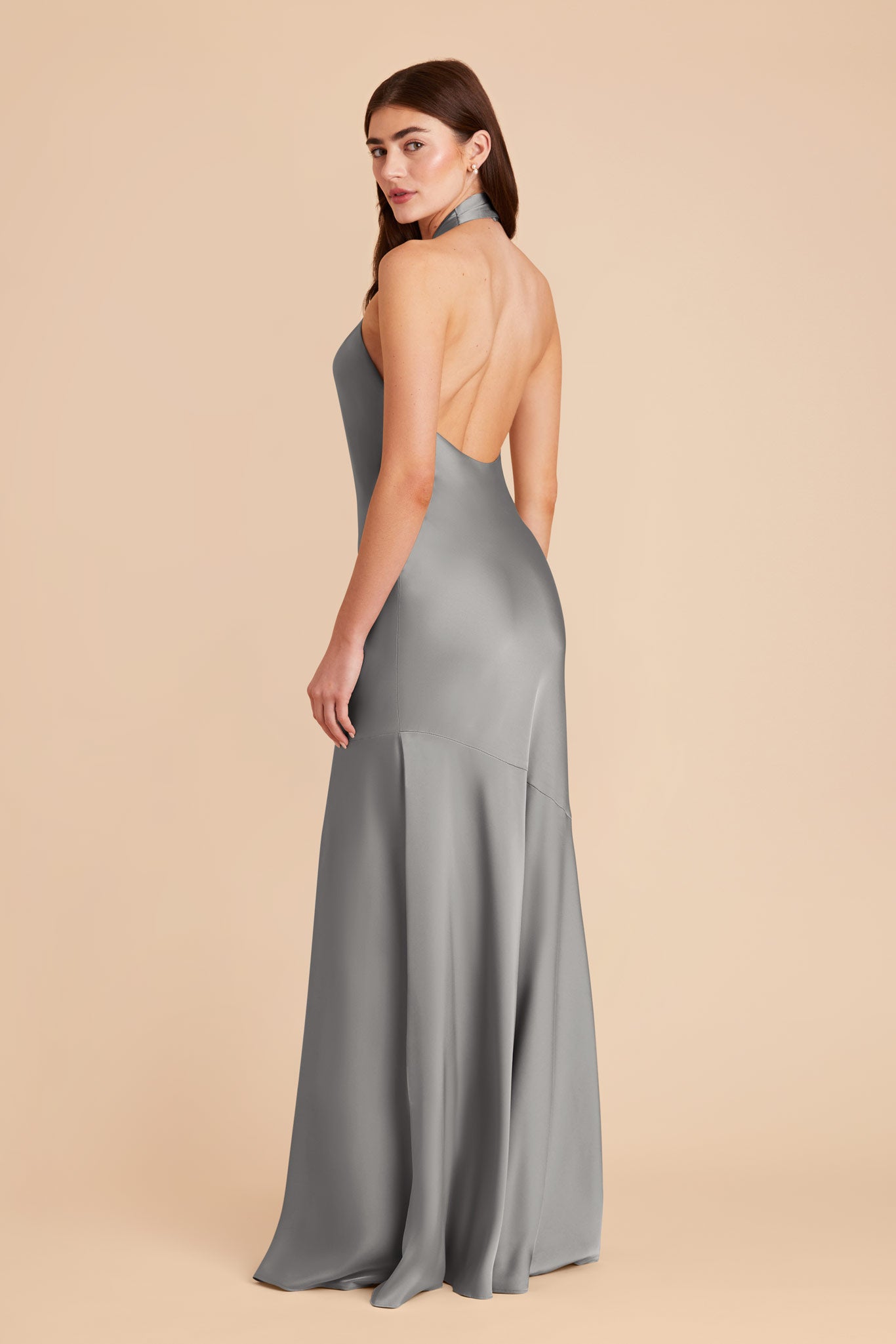 Silver Stephanie Matte Satin Dress by Birdy Grey