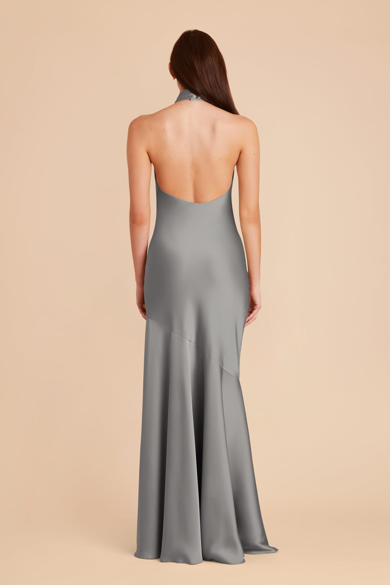 Silver Stephanie Matte Satin Dress by Birdy Grey