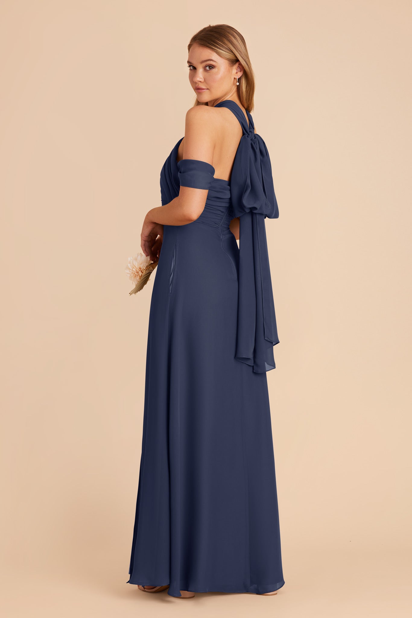 Slate Blue Cara Chiffon Dress by Birdy Grey