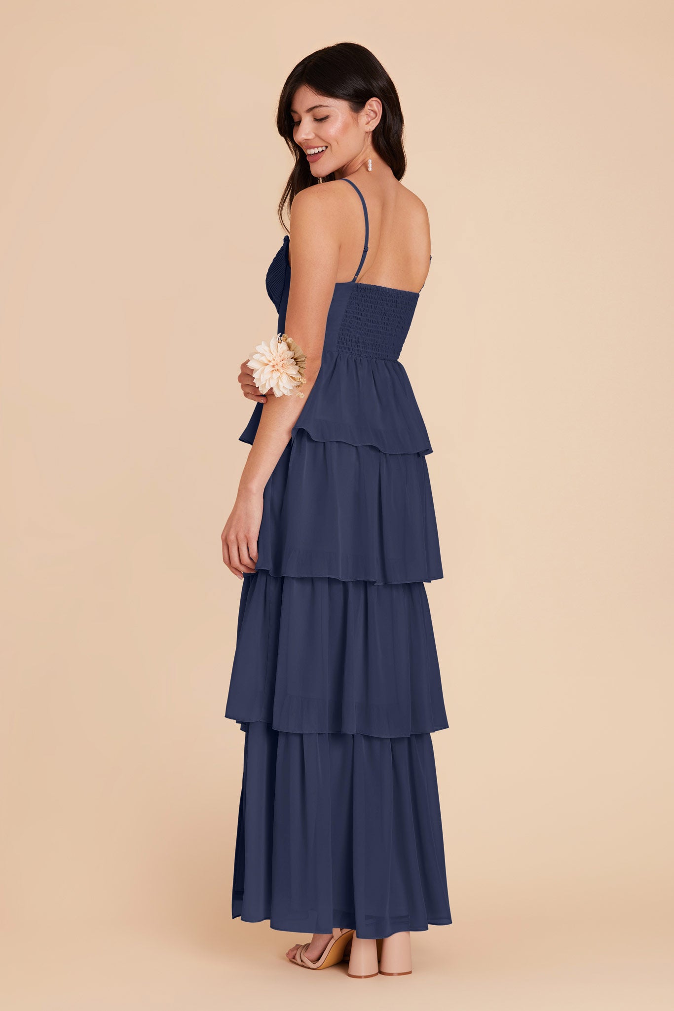 Slate Blue Lola Chiffon Dress by Birdy Grey