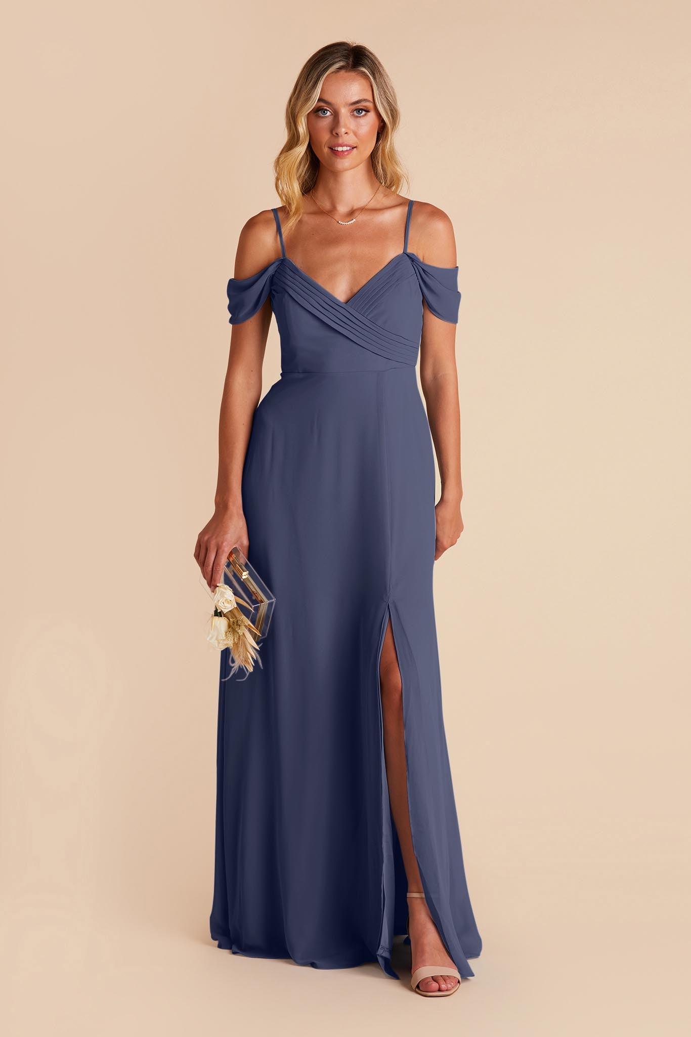 Slate blue store wedding guest dresses